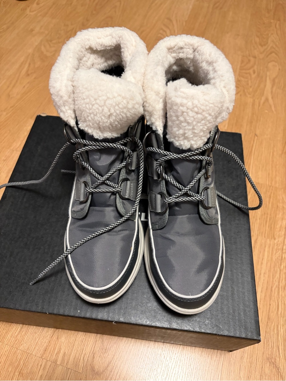 Waterproof Winter Boots with Sherpa Lining - Gray